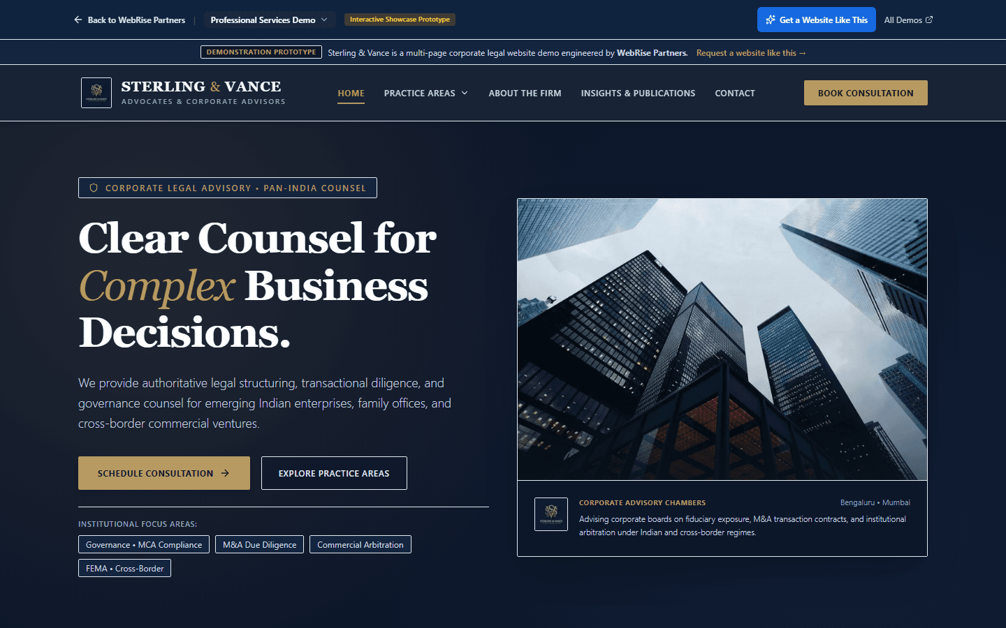 Next.js Professional Services Website Live Demonstration