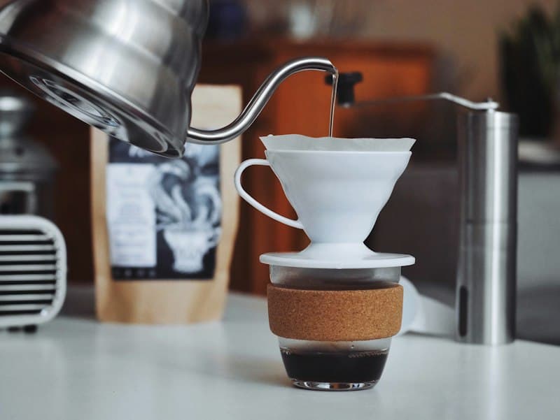 Japanese Stoneware Pour-Over & Carafe Set lifestyle detail