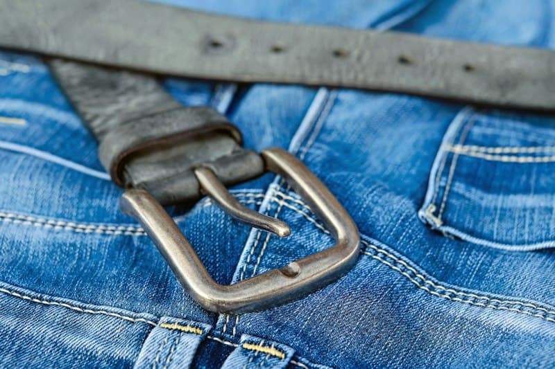Artisanal Bridle Leather Dress Belt lifestyle detail