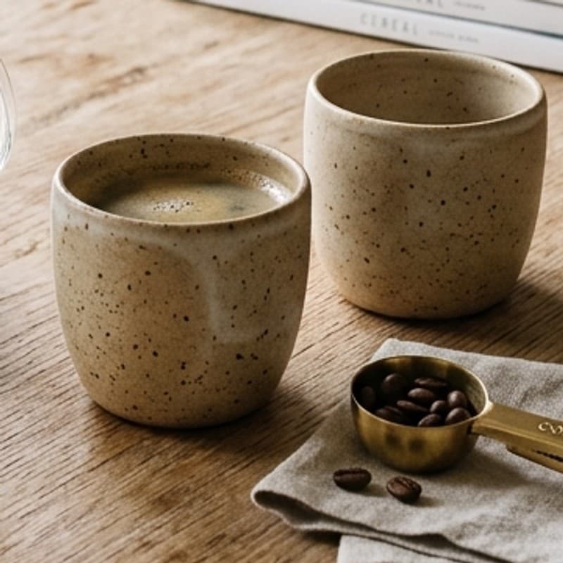Speckled Ceramic Coffee Cups (Pair)