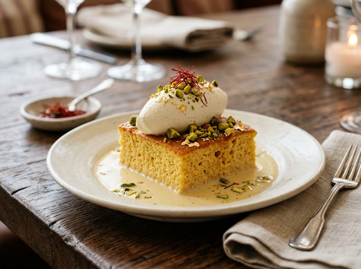 Saffron Tres Leches Dessert